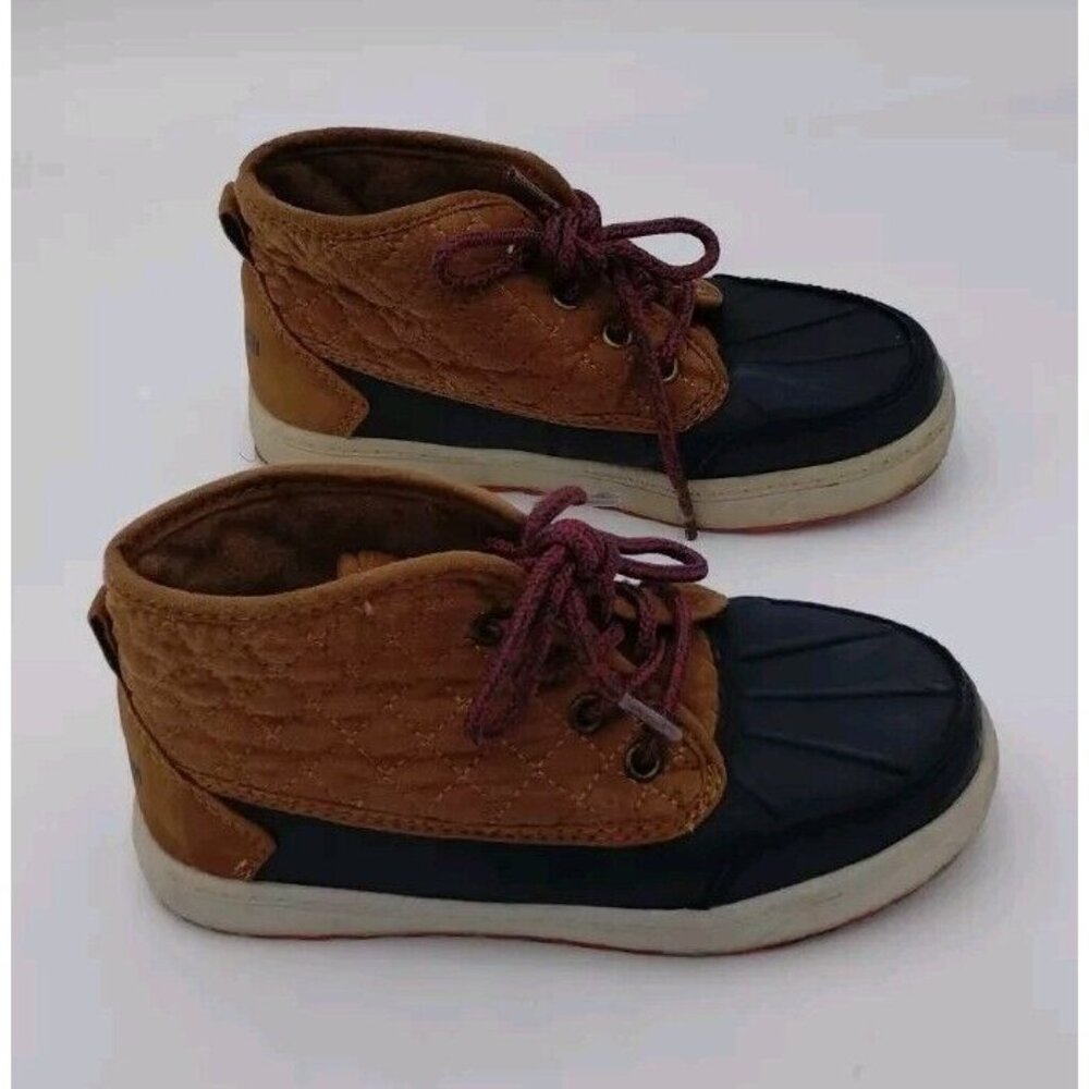 OshKosh B'gosh Brown/Navy Tarin Duck Boots. US Size 12 Pre Owned